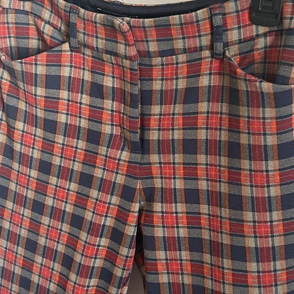 Express Stretch + Skinny Mid Rise Preppy Plaid Every Day Any Occasion Pants - Picture 3 of 9